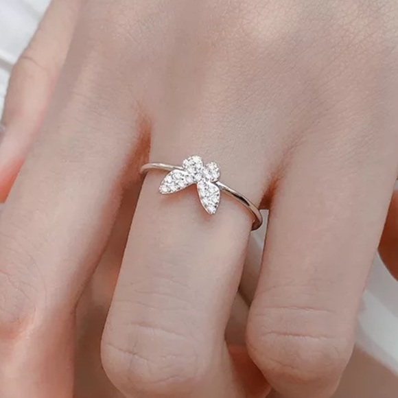 Jewelry - NEW 925 STERLING SILVER BUTTERFLY ADJUSTABLE RING